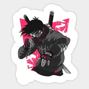 Urban Ninja Pink Graffiti Sticker